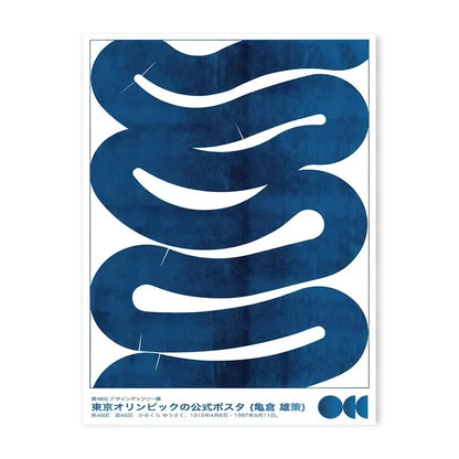 Abstract Japanese Wave Print Poster: Modern Home Wall Decor - 05 / 40x60cm No Frame - Posters
