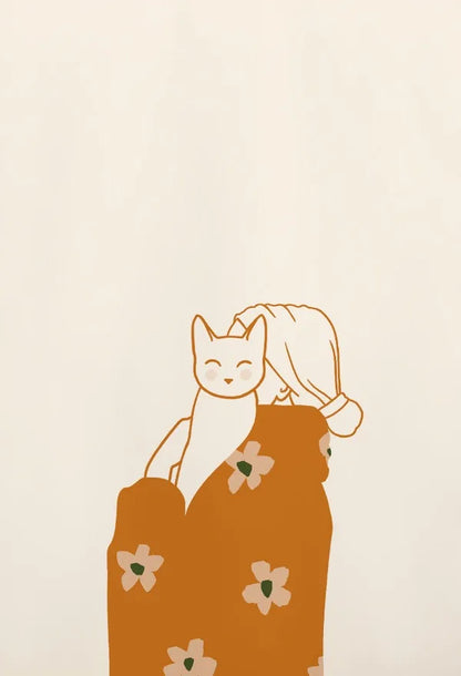 Abstract Lazy Cat Canvas Wall Art - 11 / 50x70cm Unframed