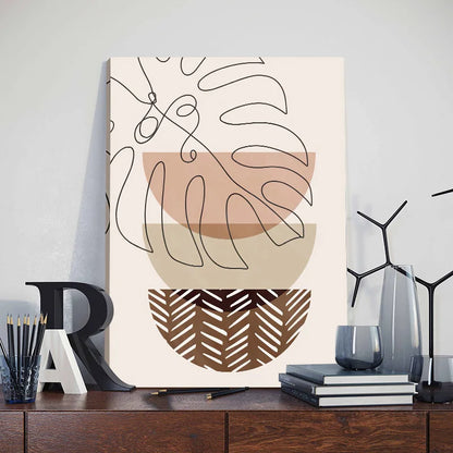 Abstract Orange Leaf Posters Set - Boho Home Wall Art - Posters