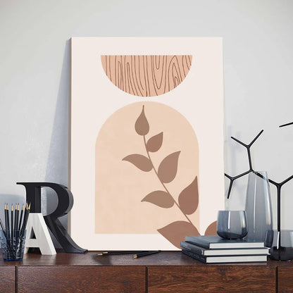 Abstract Orange Leaf Posters Set - Boho Home Wall Art - Posters