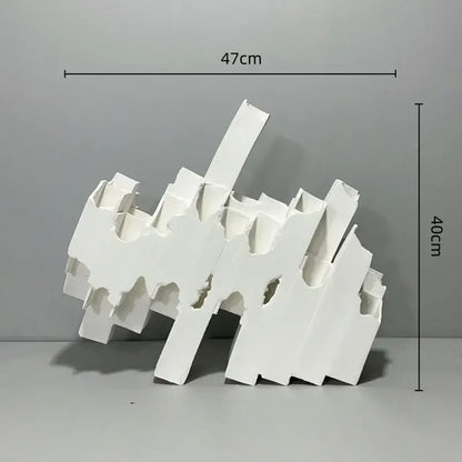 Abstract white decorbites geometric ceramics flower vase with jagged layered forms for living room decorbites ceramics flower arrangement