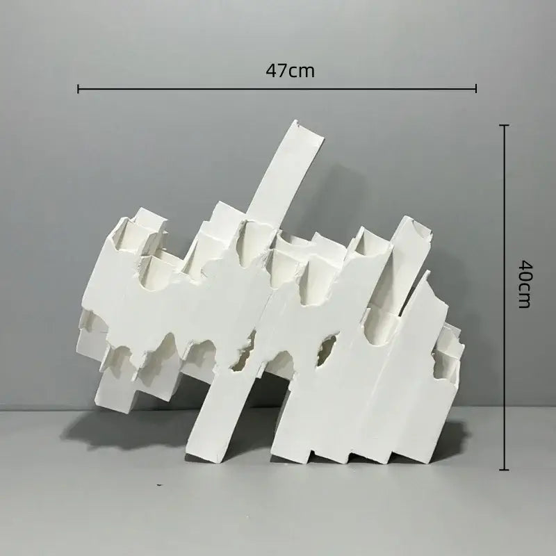 Abstract white decorbites geometric ceramics flower vase with jagged layered forms for living room decorbites ceramics flower arrangement