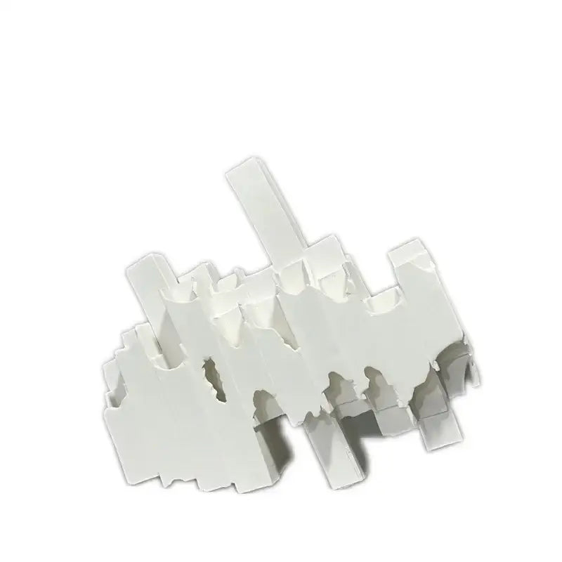 Abstract white decorbites geometric ceramics flower vase shaped like white plastic lego city building blocks for living room decor