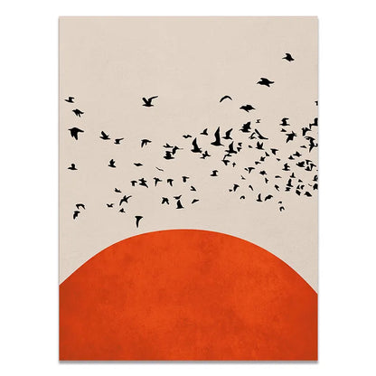 Abstract Winter Landscape Canvas Print - Nordic Style - 01 / 40x60cm No Frame - Posters