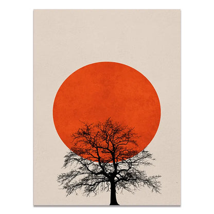 Abstract Winter Landscape Canvas Print - Nordic Style - 02 / 40x60cm No Frame - Posters