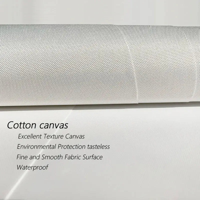 A roll of white cotton canvas fabric with fine texture for DecorBites™ nordic style winter morning landscape canvas print