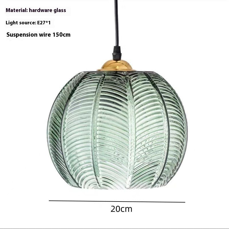 Leaf Pattern Glass Chandelier