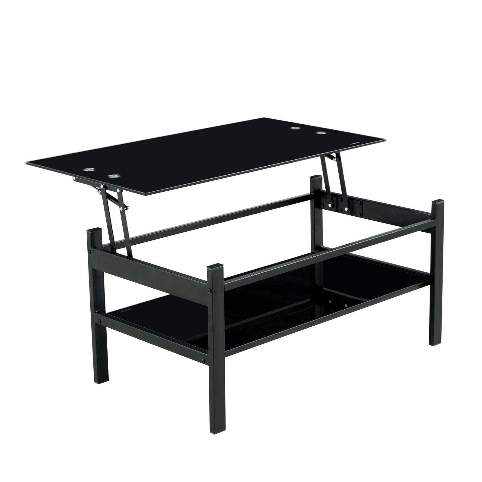 Black Glass Lift Top Table
