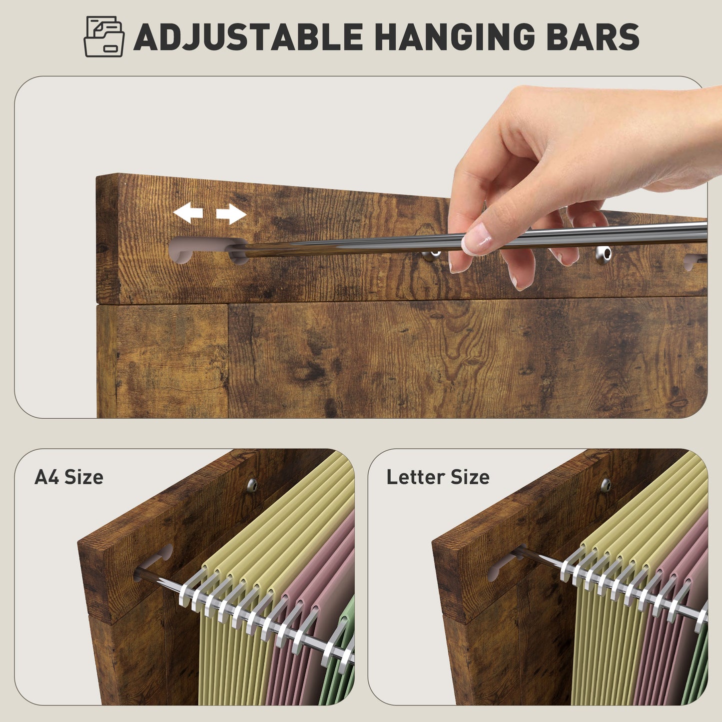 Vertical File Cabinet with 3 Drawers