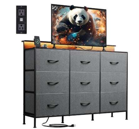 Fabric Drawer LED TV Stand
