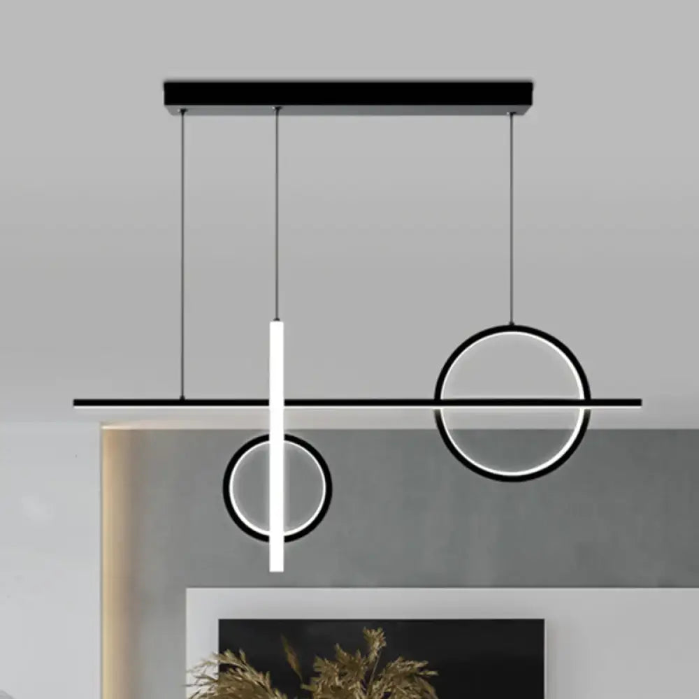 DecorBites 23.5/31.5 inch acrylic bike pendant lighting in black and gold with LED light type and bulb base design