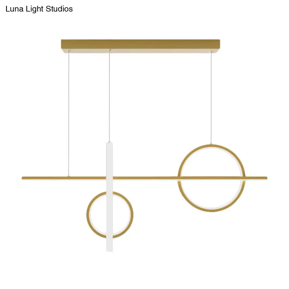Modern gold and white geometric acrylic pendant light fixture with bulb base and LED light type for Nordic island lighting
