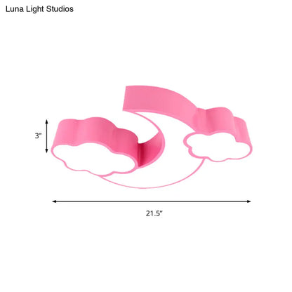 Lámpara de techo DecorBites™ con forma de nube y luna acrílica para habitación infantil o de lactancia.