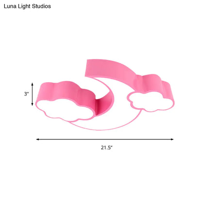 Lámpara de techo DecorBites™ con forma de nube y luna acrílica para habitación infantil o de lactancia.