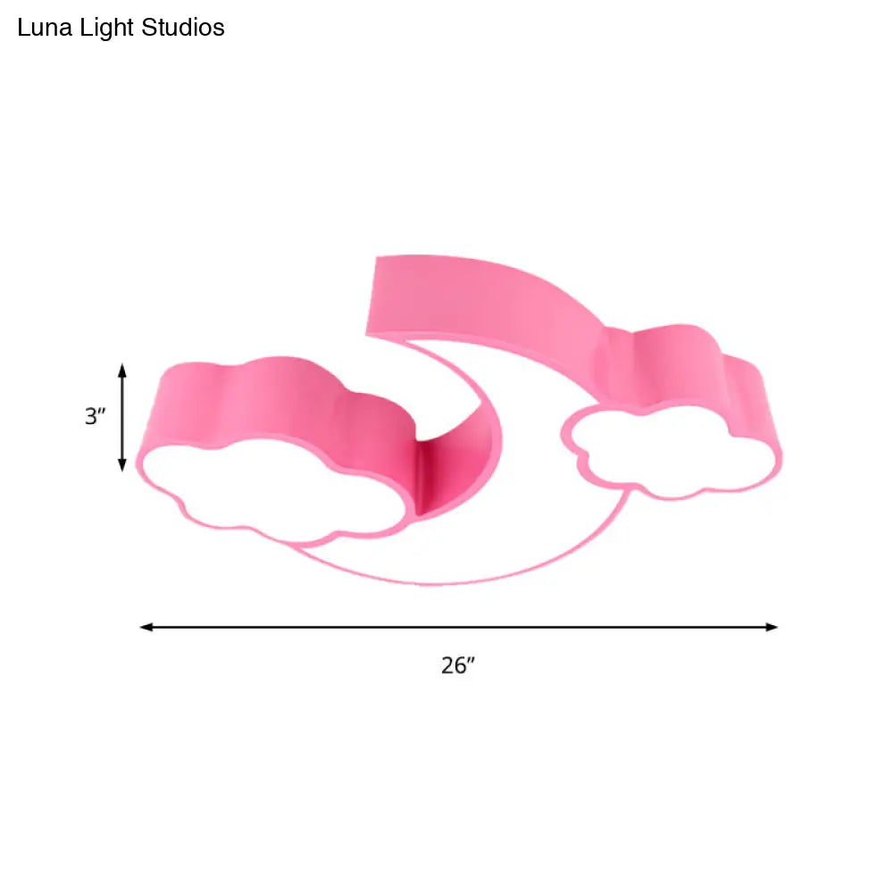 Lámpara de techo DecorBites™ con forma de nube y luna acrílica para habitación infantil o de lactancia.