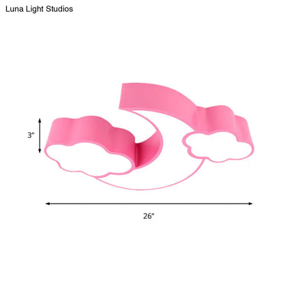 Lámpara de techo DecorBites™ con forma de nube y luna acrílica para habitación infantil o de lactancia.