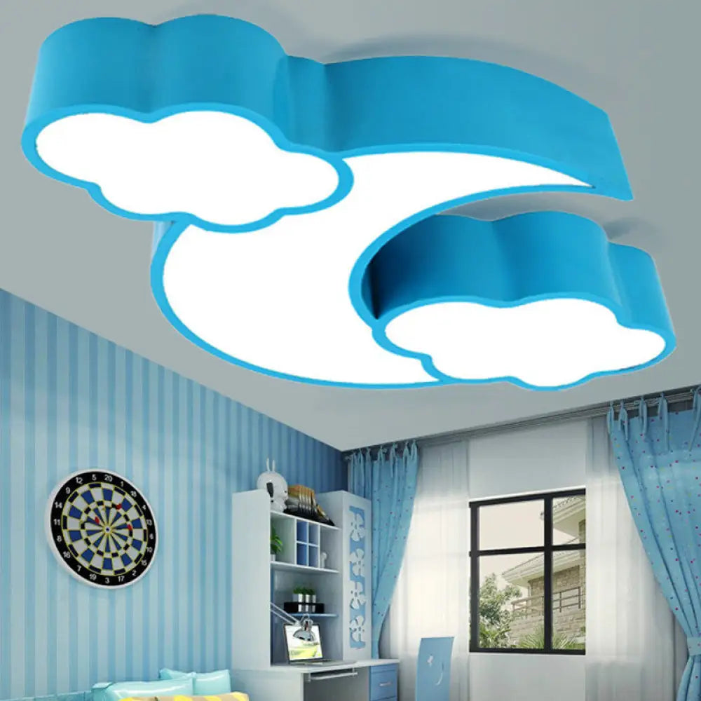 Lámpara de techo DecorBites™ con forma de nube y luna acrílica para habitación infantil o de lactancia.