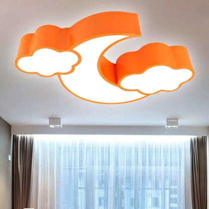 Lámpara de techo DecorBites™ con forma de nube y luna acrílica para habitación infantil o de lactancia.