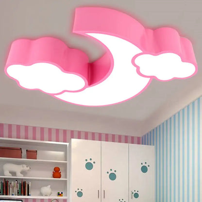 Lámpara de techo DecorBites™ con forma de nube y luna acrílica para habitación infantil o de lactancia.