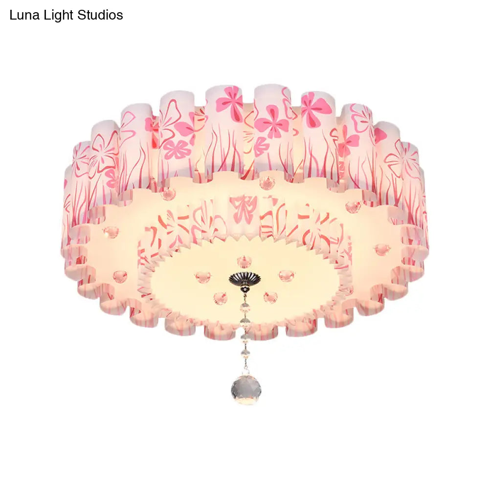 DecorBites™ DecorBites™ Acrylic Dual-Layered Flushmount Countryside LED Ceiling Lamp for Restaurants with Crystal Ball - Pink/Purple