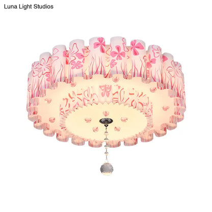 DecorBites™ DecorBites™ Acrylic Dual-Layered Flushmount Countryside LED Ceiling Lamp for Restaurants with Crystal Ball - Pink/Purple