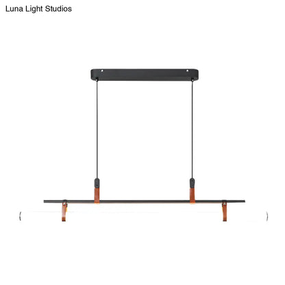 DecorBites™ مصباح معلق من الأكريليك على شكل جزيرة: تصميم أنيق على شكل عمود مع إضاءة LED: مثالي لغرفة الطعام