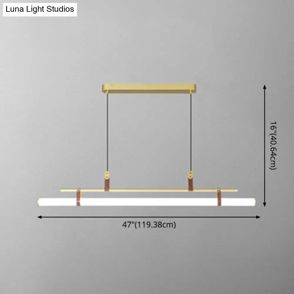 DecorBites™ مصباح معلق من الأكريليك على شكل جزيرة: تصميم أنيق على شكل عمود مع إضاءة LED: مثالي لغرفة الطعام
