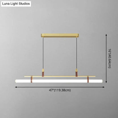 DecorBites™ مصباح معلق من الأكريليك على شكل جزيرة: تصميم أنيق على شكل عمود مع إضاءة LED: مثالي لغرفة الطعام