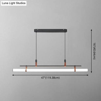 DecorBites™ مصباح معلق من الأكريليك على شكل جزيرة: تصميم أنيق على شكل عمود مع إضاءة LED: مثالي لغرفة الطعام