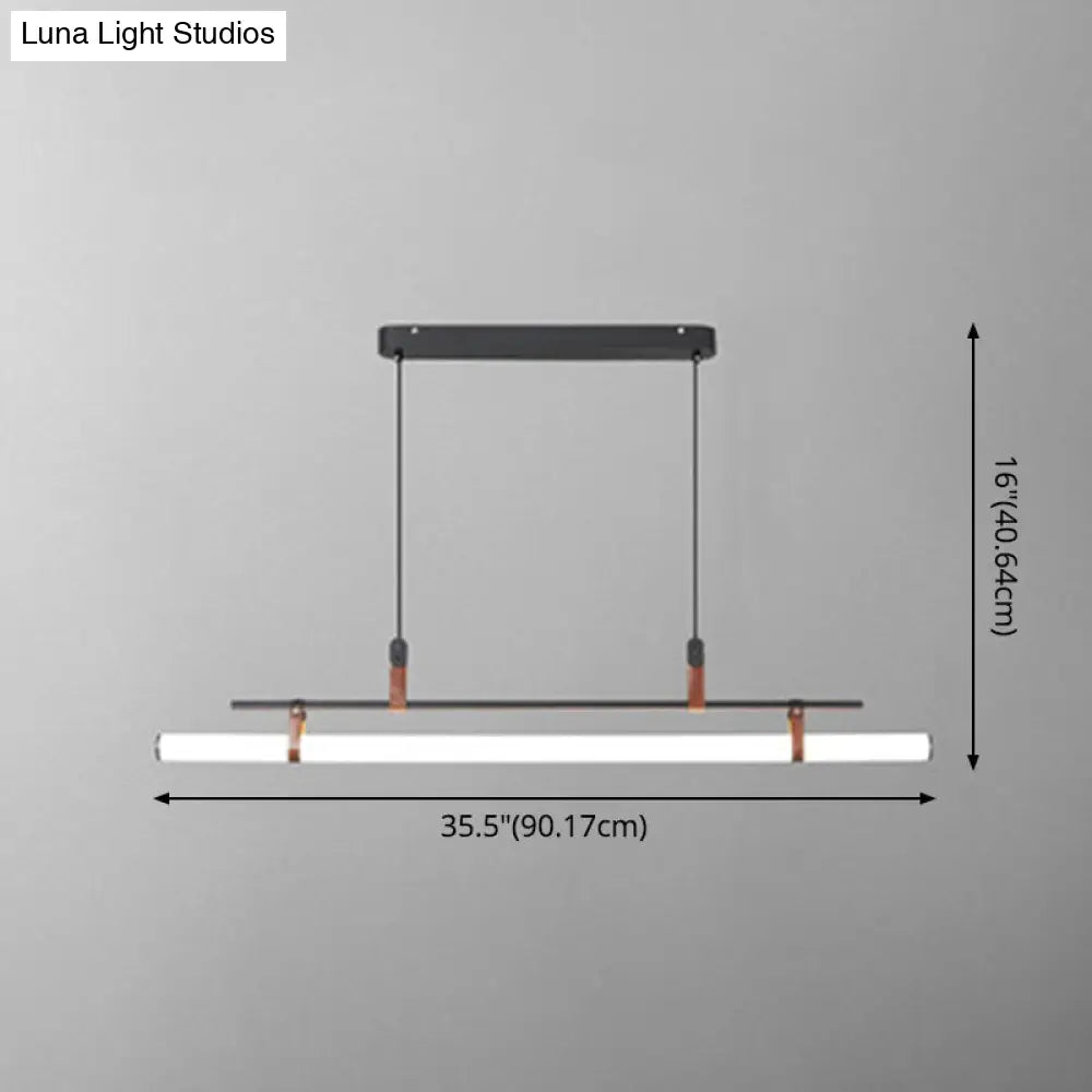 DecorBites™ مصباح معلق من الأكريليك على شكل جزيرة: تصميم أنيق على شكل عمود مع إضاءة LED: مثالي لغرفة الطعام