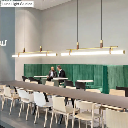 DecorBites™ مصباح معلق من الأكريليك على شكل جزيرة: تصميم أنيق على شكل عمود مع إضاءة LED: مثالي لغرفة الطعام