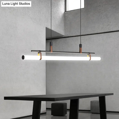 DecorBites™ مصباح معلق من الأكريليك على شكل جزيرة: تصميم أنيق على شكل عمود مع إضاءة LED: مثالي لغرفة الطعام