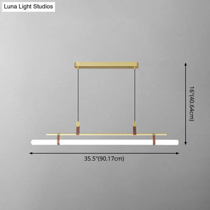 DecorBites™ مصباح معلق من الأكريليك على شكل جزيرة: تصميم أنيق على شكل عمود مع إضاءة LED: مثالي لغرفة الطعام