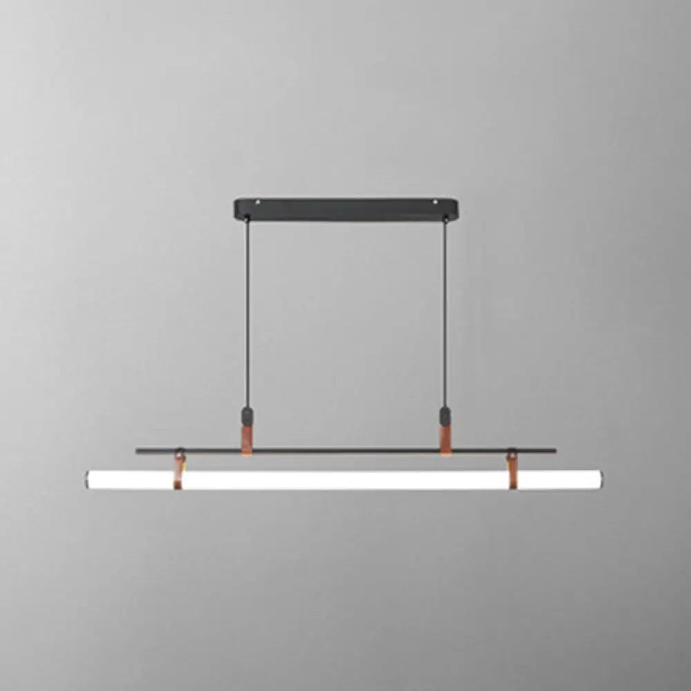 DecorBites™ مصباح معلق من الأكريليك على شكل جزيرة: تصميم أنيق على شكل عمود مع إضاءة LED: مثالي لغرفة الطعام