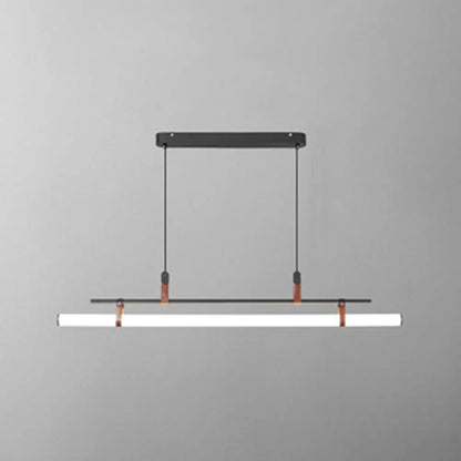 DecorBites™ مصباح معلق من الأكريليك على شكل جزيرة: تصميم أنيق على شكل عمود مع إضاءة LED: مثالي لغرفة الطعام