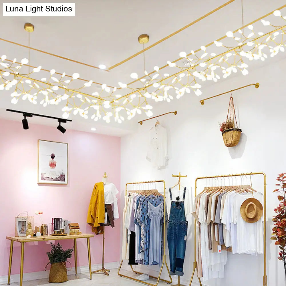 وحدة إضاءة LED معلقة على شكل ورقة أكريليك من DecorBites™ لغرفة الطعام - إضاءة جزيرة عصرية