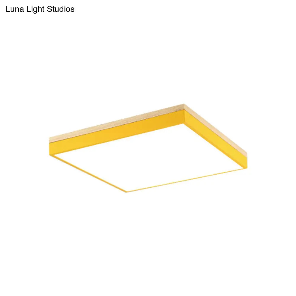 Lámpara de techo LED acrílica DecorBites™ para habitación infantil y pasillo - Lámpara de techo cuadrada Macaron Loft