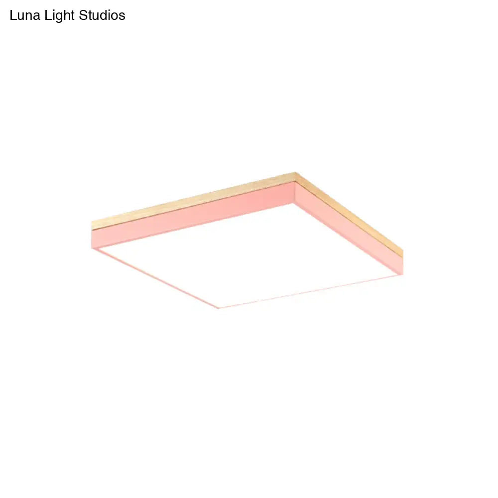 Lámpara de techo LED acrílica DecorBites™ para habitación infantil y pasillo - Lámpara de techo cuadrada Macaron Loft