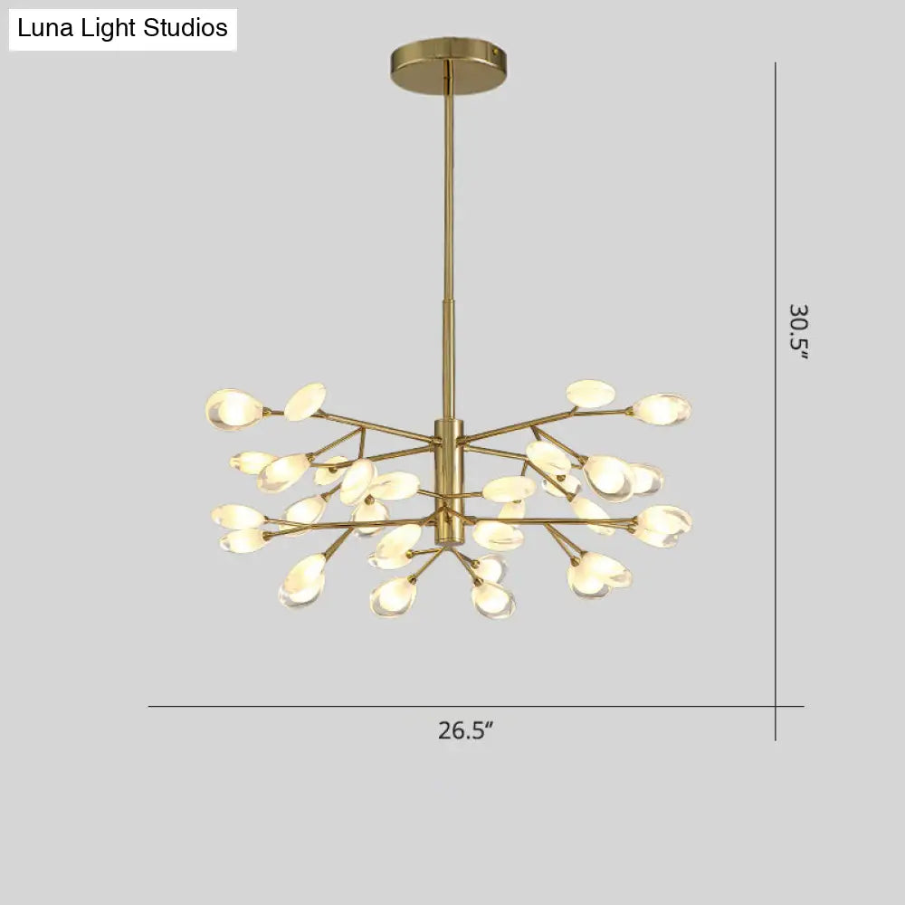 Lámpara colgante de araña LED acrílica - Diseño minimalista de rama de árbol para sala de estar