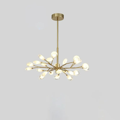 Lámpara colgante de araña LED acrílica - Diseño minimalista de rama de árbol para sala de estar