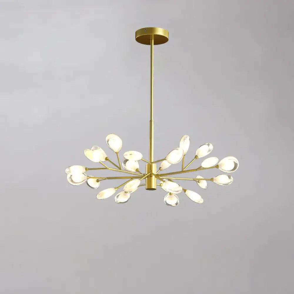 Lámpara colgante de araña LED acrílica - Diseño minimalista de rama de árbol para sala de estar