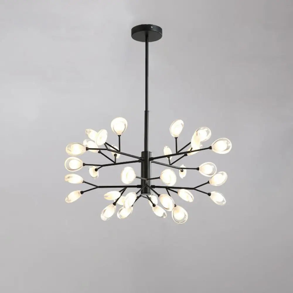 Lámpara colgante de araña LED acrílica - Diseño minimalista de rama de árbol para sala de estar