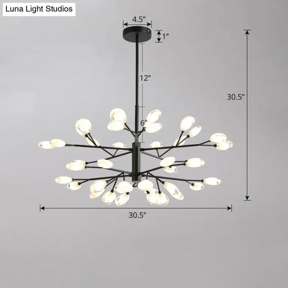 Lámpara colgante de araña LED acrílica - Diseño minimalista de rama de árbol para sala de estar