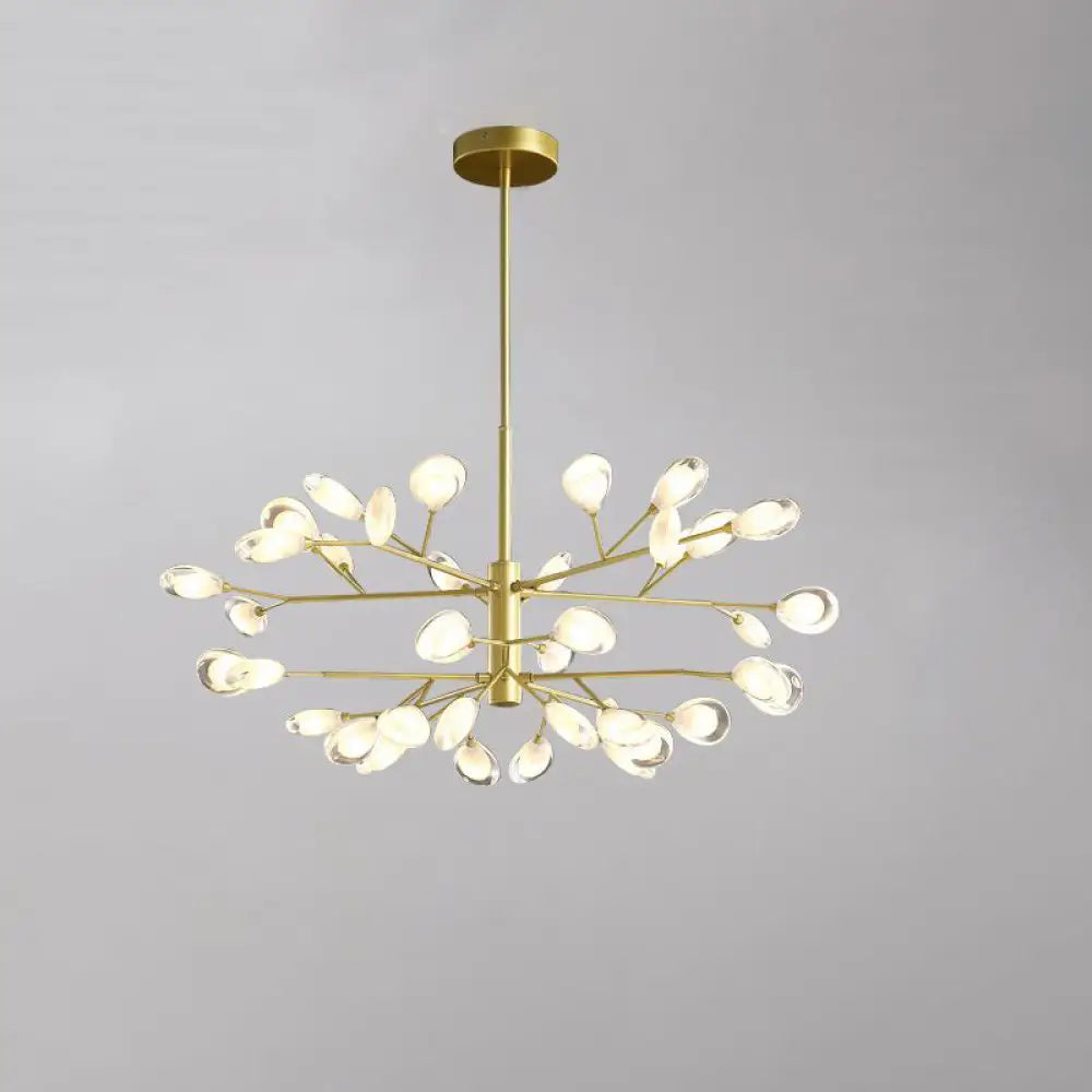 Lámpara colgante de araña LED acrílica - Diseño minimalista de rama de árbol para sala de estar