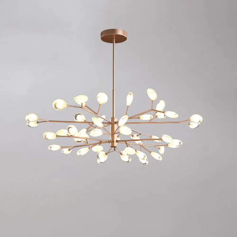 Lámpara colgante de araña LED acrílica - Diseño minimalista de rama de árbol para sala de estar