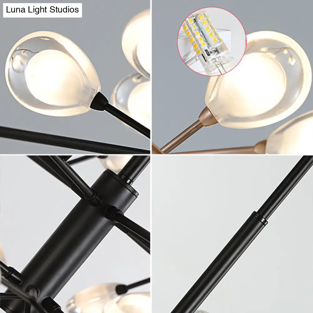 Lámpara colgante de araña LED acrílica - Diseño minimalista de rama de árbol para sala de estar