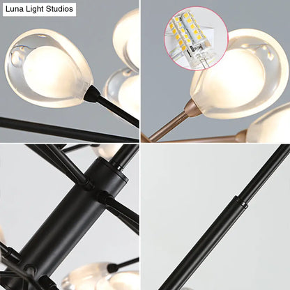 Lámpara colgante de araña LED acrílica - Diseño minimalista de rama de árbol para sala de estar