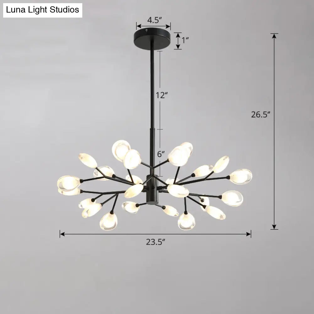 Lámpara colgante de araña LED acrílica - Diseño minimalista de rama de árbol para sala de estar