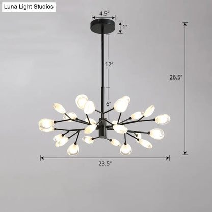 Lámpara colgante de araña LED acrílica - Diseño minimalista de rama de árbol para sala de estar