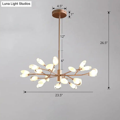 Lámpara colgante de araña LED acrílica - Diseño minimalista de rama de árbol para sala de estar